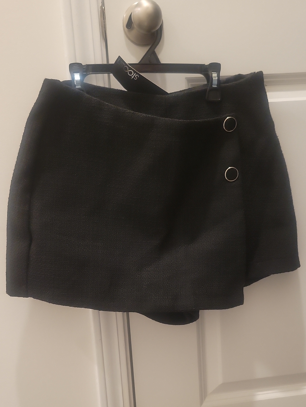 Stoosh Black Mini Skirt with Silver Button Accents! Sz.M!